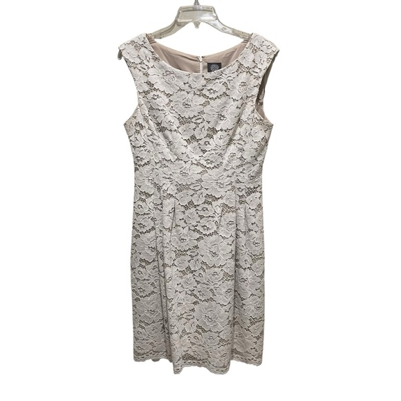 Vince Camuto Floral Lace Fit and Flare Mini Dress Off White Women’s Size 8 - Picture 2 of 10